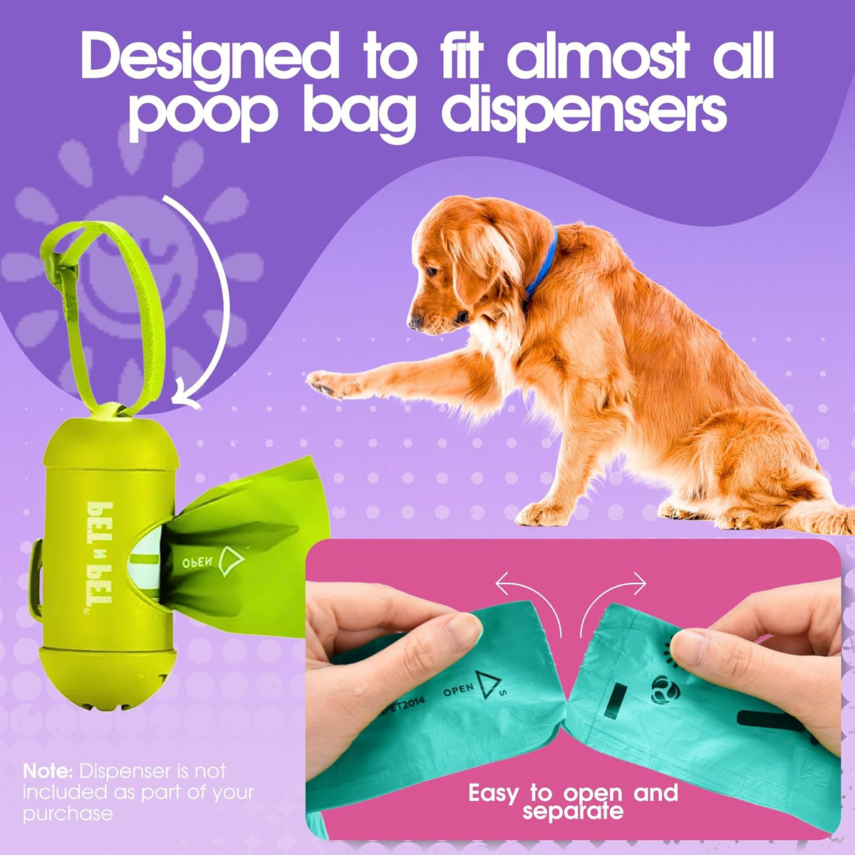 Pet N Pet Dog Poop Bags Rolls, Lavender Scented, Colorful - 270 Count (Pack of 1) / Lavender-scented - image 3