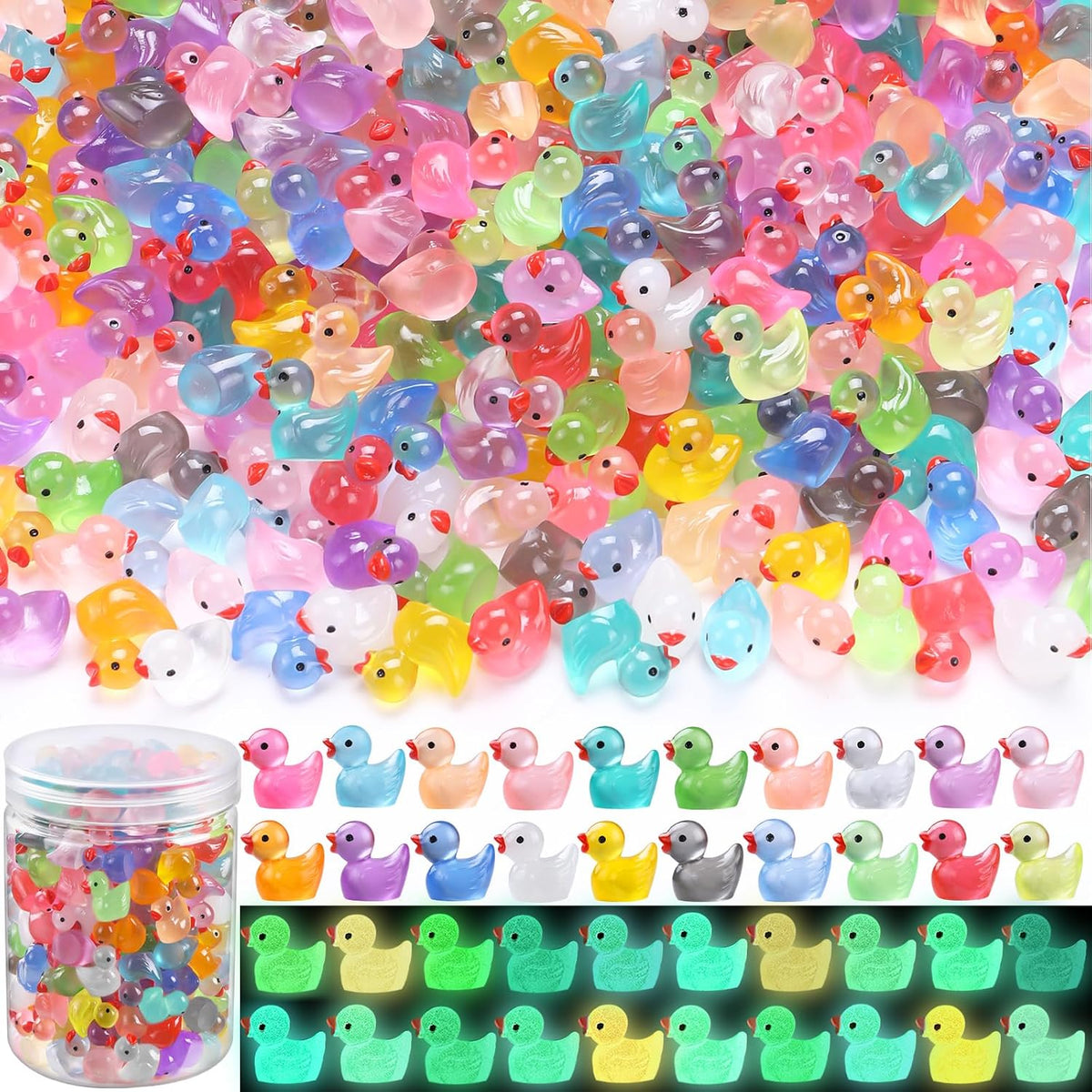 DULEFUN 150 mini resin animal and duck figurines in bright colors - view 7