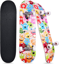 Skateboards for Beginners Kids Boys Girls and Adults, 31''x8'' - Little Monster