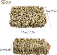 Hamiledyi Rabbit Grass Bed 2PCS Guinea Pig Hay Mat Bunny Natural Straw Woven Bed Rabbit Handmade Bedding Sleeping Grinding Nesting and Chewing Toy for Rabbit Guinea Pig Chinchilla Hedgehog Hamster
