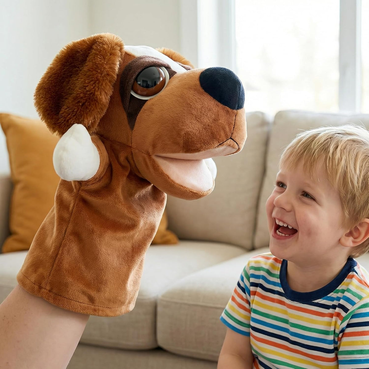 Animal Hand Puppets for Kids - New Big-eyed Dog - image 2