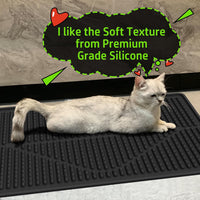 Rubber Cat Litter Mat Litter Box Mat - Black / L-24" x 15" Thickened - image 2