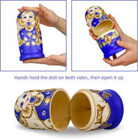 Starxing Russian Nesting Dolls Wood Matryoshka Stacking Set of 7 - Blue - image 4