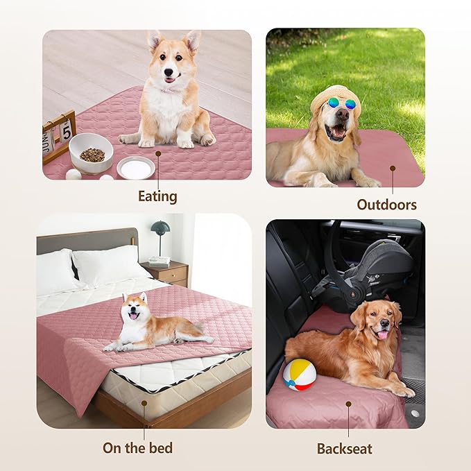 gogobunny 3X Stronger Waterproof Pet Blanket, Scratch Proof Furniture Protector for Dogs Cats, Reversible Cover 30x80 Inch, Dark Pink/Light Pink