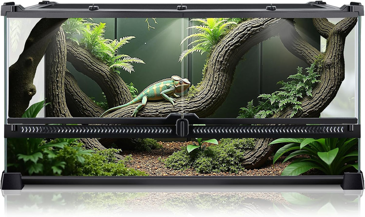 Folding Reptile Travel Terrarium Tank 17" × 12" × 10" – Essentials for Reptiles And Amphibians - 20" x 12" x 10"