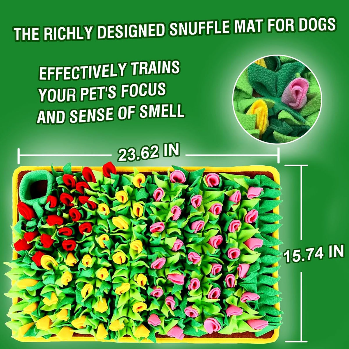 Snuffle Mat for Dogs, Sniff Mat for Cats Puppies Rabbits - Pink - image 2