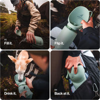 SÄKER Portable Dog Water Bottle - Olive / 750ml - image 3