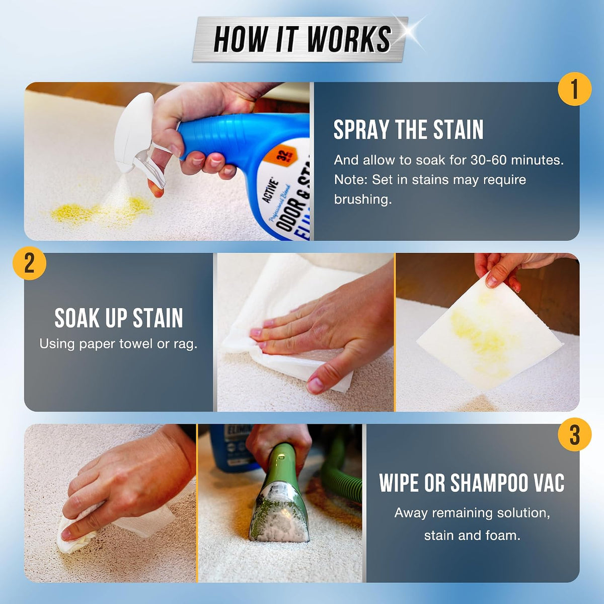 Pet Odor and Stain Eliminator, Stain Remover Spray for Carpet - image 3