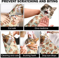 27.6"Cat Grooming Wrap, Self Adhesive Cat Wrap for Cutting Nails, Anti-Escape Calming Cat Swaddle Wrap for Medicine Ear Cleaning, Anti-Scratch Cats Burrito Restraint Blanket, Multifunctional Pet Tool