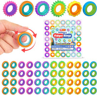 Fidget Toys Sensory Rings for Kids: 12 Pack Finger Spinner Rings - 50pcs