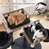 Maine Coon Cat Tree, Heavy Duty Cat Tower for 20 lbs+, GCT033G – Essentials for Cats - 74.8 inches / Dark Gray - image 3