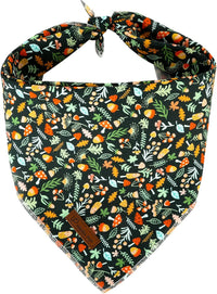 Summer Dog Bandana, UP URARA PUP Strawberry Triangle Bid Scarf for Medium Large Dogs, Cotton - Leaves / S