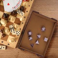 SIQUK magnetic folding dice trays in red and royal blue PU leather with velvet lining - view 13