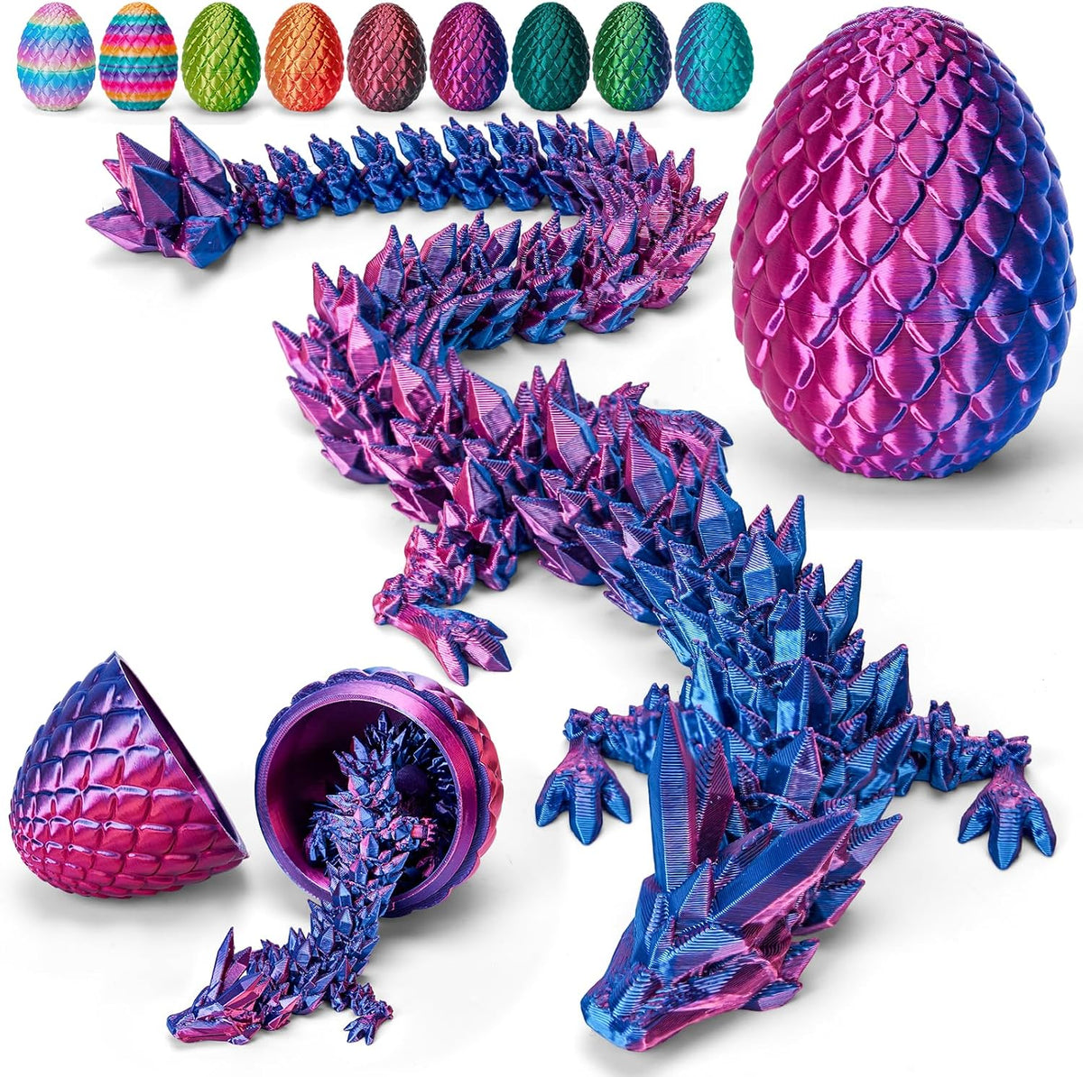 TBOLINE 12" 3D Printed Dragon Egg - Laser Violet