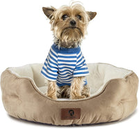 Asvin Small Dog Bed for Small Dogs, Cat Beds for Indoor Cats, Pet Bed for Puppy and Kitty, Extra Soft & Machine Washable with Anti-Slip & Water-Resistant Oxford Bottom, Light Brown, 20 inches