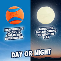 Chuckit! Max Glowin the Dark Bouncy Ball for Dogs, Large 3in - Large / Pack of 2 - image 3