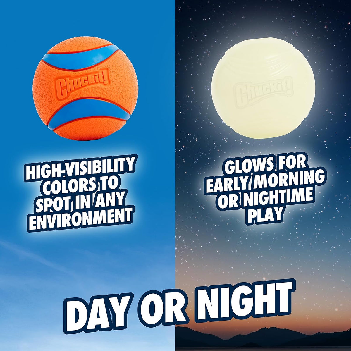 Chuckit! Max Glowin the Dark Bouncy Ball for Dogs, Large 3in - Large / Pack of 2 - image 3