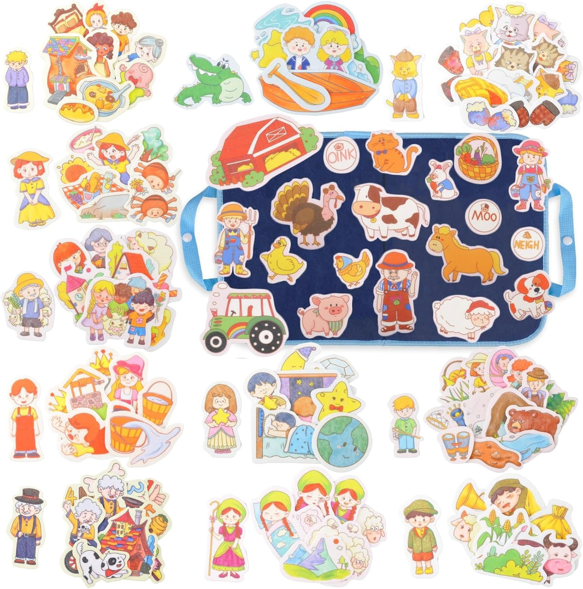 CHEFAN felt board story set with nursery rhyme felt pieces and a felt board with pockets - view 4
