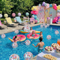 Yinder 24 Pcs Clear Beach Balls Inflatable Bubble Ball Decorations - Cute / Colorful - image 2