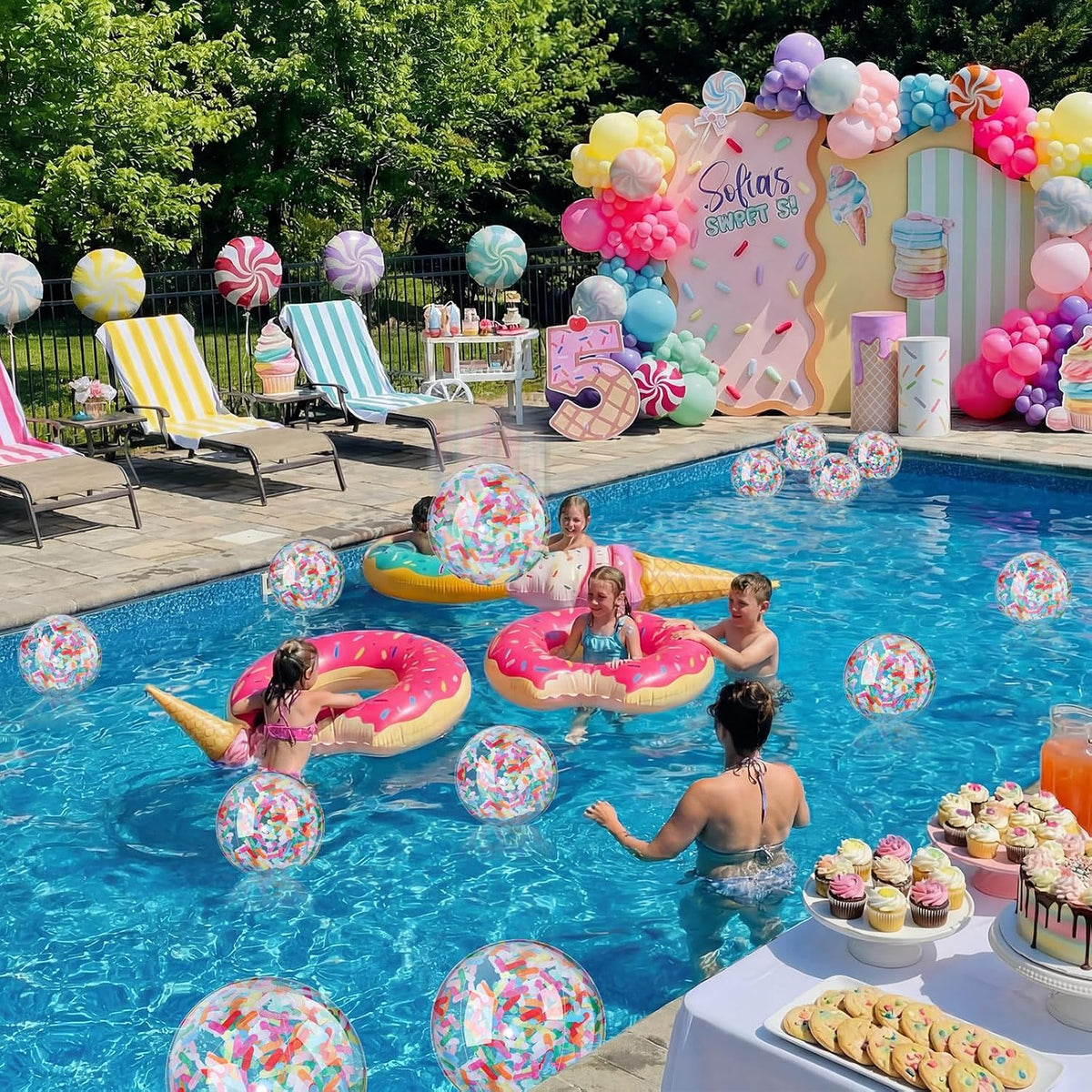 Yinder 24 Pcs Clear Beach Balls Inflatable Bubble Ball Decorations - Cute / Colorful - image 2