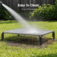 Elevated Dog Bed Raised Outdoor Dog Cot for Large Dogs - M-35.4"L×25.6"W×7.9"Th / Grey - image 3