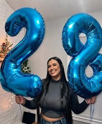 Number Balloons Blue 7 Balloon Numbers 40 inch for 7th Birthday - Dark Blue / Number 7 - image 3