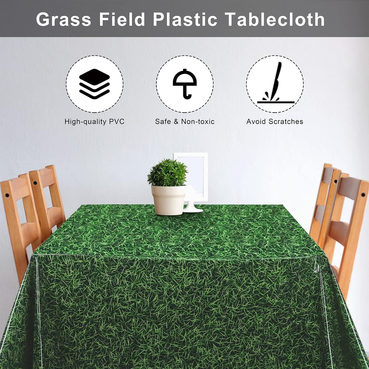 durony 2 Pieces Halloween Candy Corn Disposable Tablecloths 108 x 54 - 3 / Green Grass - image 4