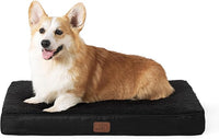 Bedsure Large Dog Bed for Crate - Orthopedic Flat Pet Beds with Removable Washable Cover, Egg Crate Foam Crate Mat, Suitable for Pet Up to 50 lbs