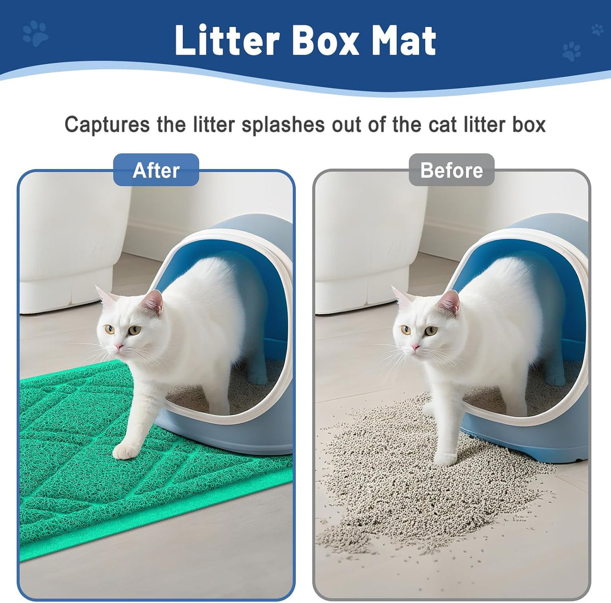 Smiry Cat Litter Box Mat 30x17 - 36x24 / Green - image 4