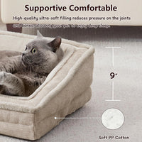 Cat Couch for Pets, Washable Cat Beds for Indoor Cats - Beige / 26"L x 20"W x 9"Th - image 3