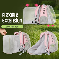 Dual Expandable Large Cat Backpack Carrier – Essentials for Cats - Pink / Square Back - image 4