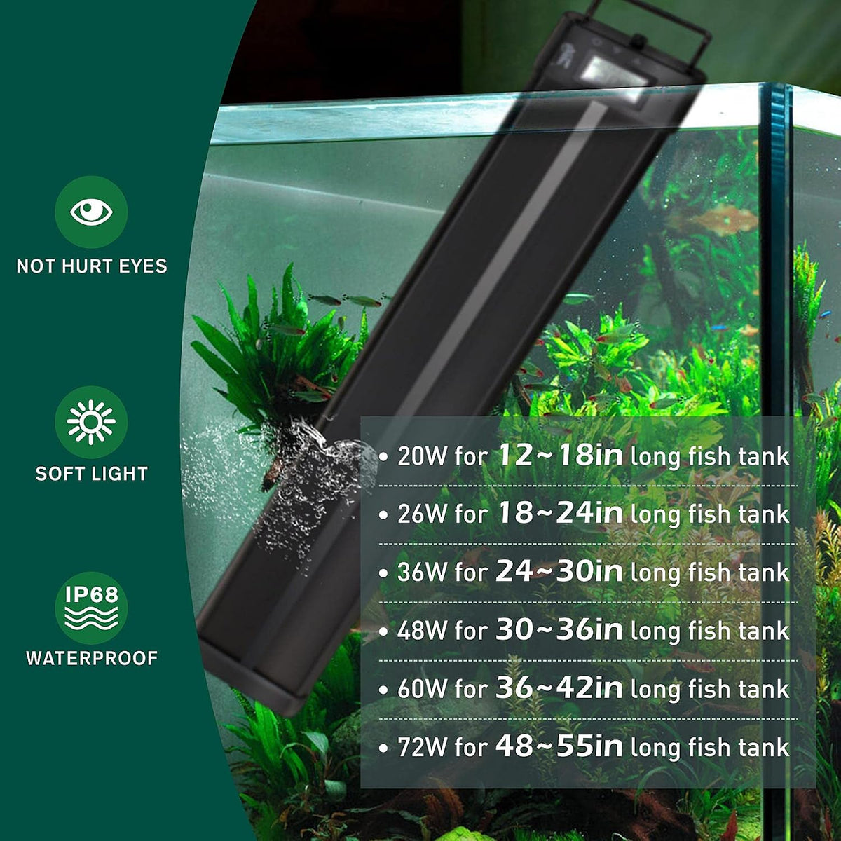 hygger Aquarium Programmable LED Light - 20W - 12in~18in - image 3