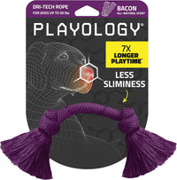 Playology Tug Rope Dog Toys for Large Dogs, Peanut Butter Scent - Medium / Bacon