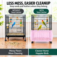 Bird Cage Net Cover Seed Catcher - Light Pink / 118 x 15 Inch/ 300 x 37 cm - image 3