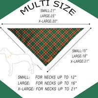 Fall Dog Bandanas 2 Pack, Orange Plaid Pet Scarf for Boy and Girl, Premium Durable Fabric, Holiday - Christmas 2 / Large - image 2