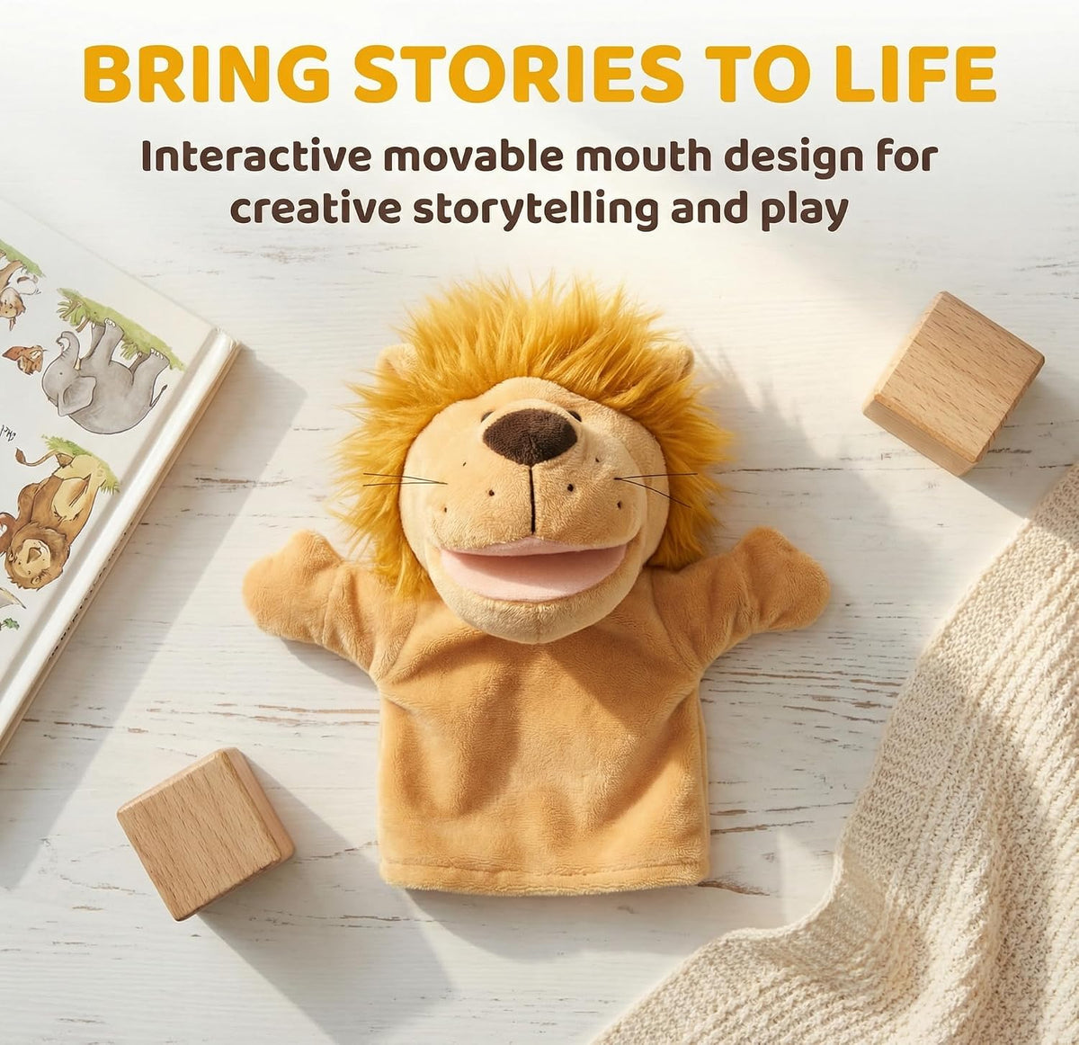 Animal Hand Puppets for Kids - New Lion - image 4