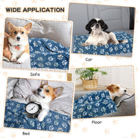 Rezutan Blanket for Large Dogs & Cats Soft Reversible Cute Paw 40"x31" – Essentials for Dogs - Navy Blue (Pack of 3) / Large,41x31inch - image 4