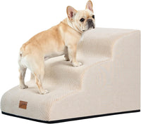 Dog Stairs for Small Dogs, 3-Step Pet Steps for Couch Sofa - Beige / 3 / 3-Step (22.4"D x 15.7"W x 15.7"H)