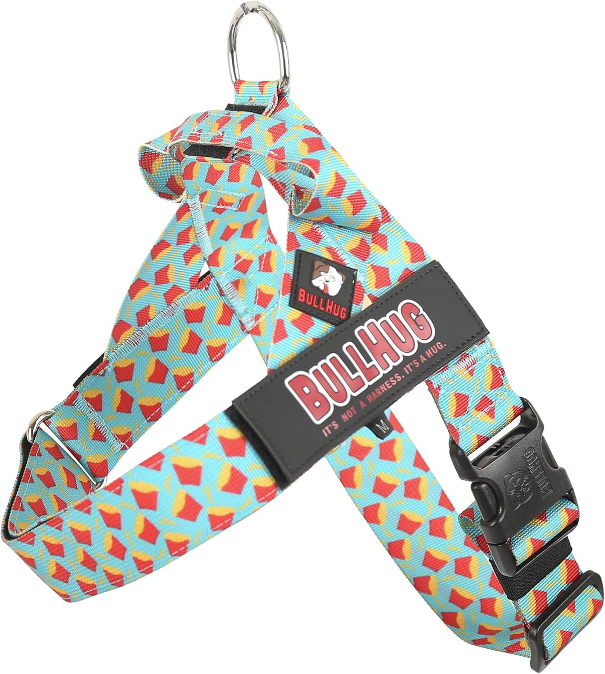 Adjustable Dog Harness, No Pull, No Choke, for English Bulldogs - Fries / Medium - (Neck: 17" - 20" Chest: 25" - 30")