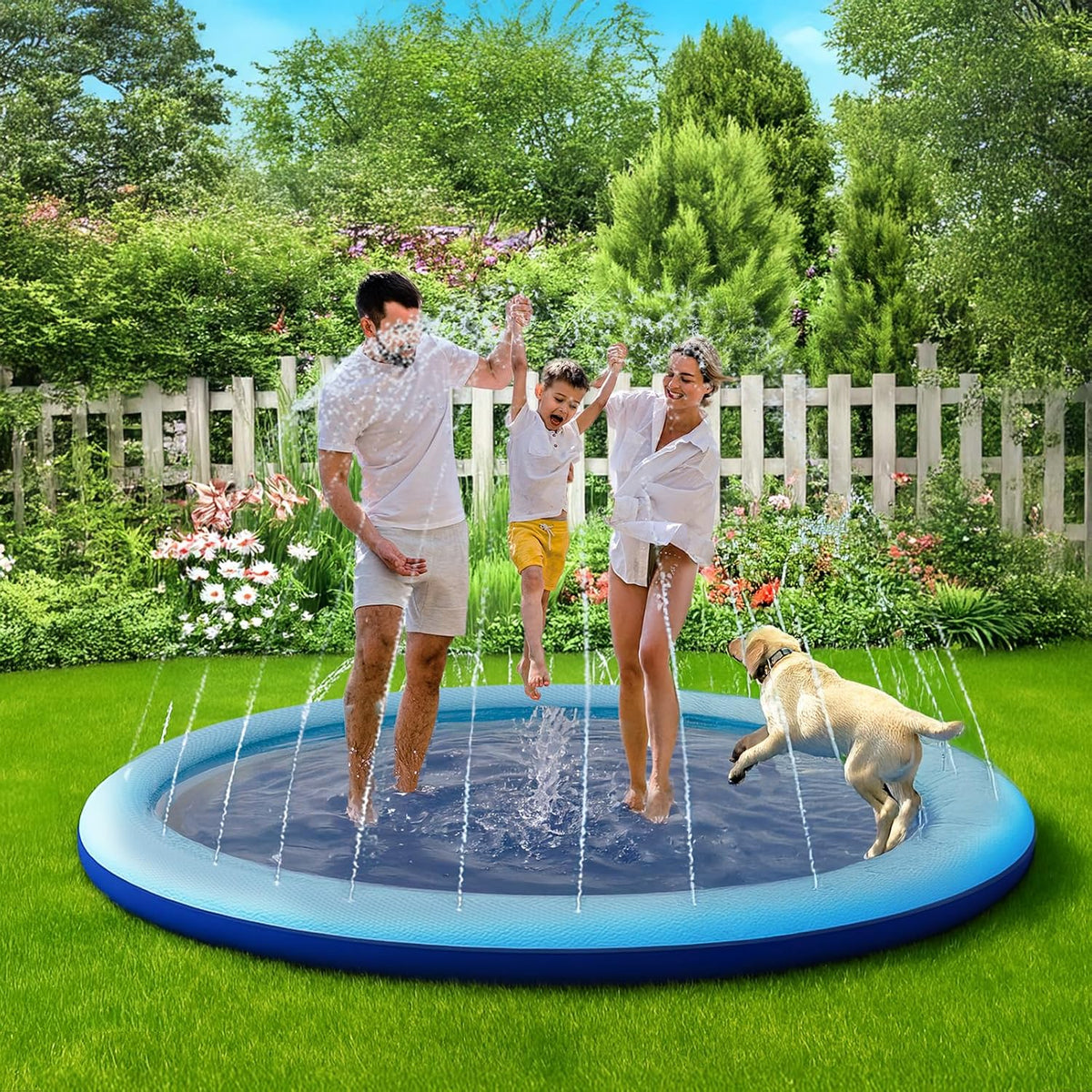 COMMOUDS 67 inch non-slip splash pad sprinkler for kids and dogs - view 12