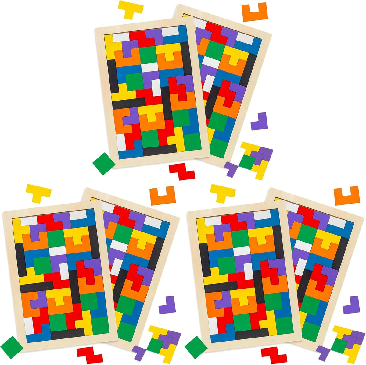3 Otters Wooden Tangram Puzzle - Medium (Pack of 3)