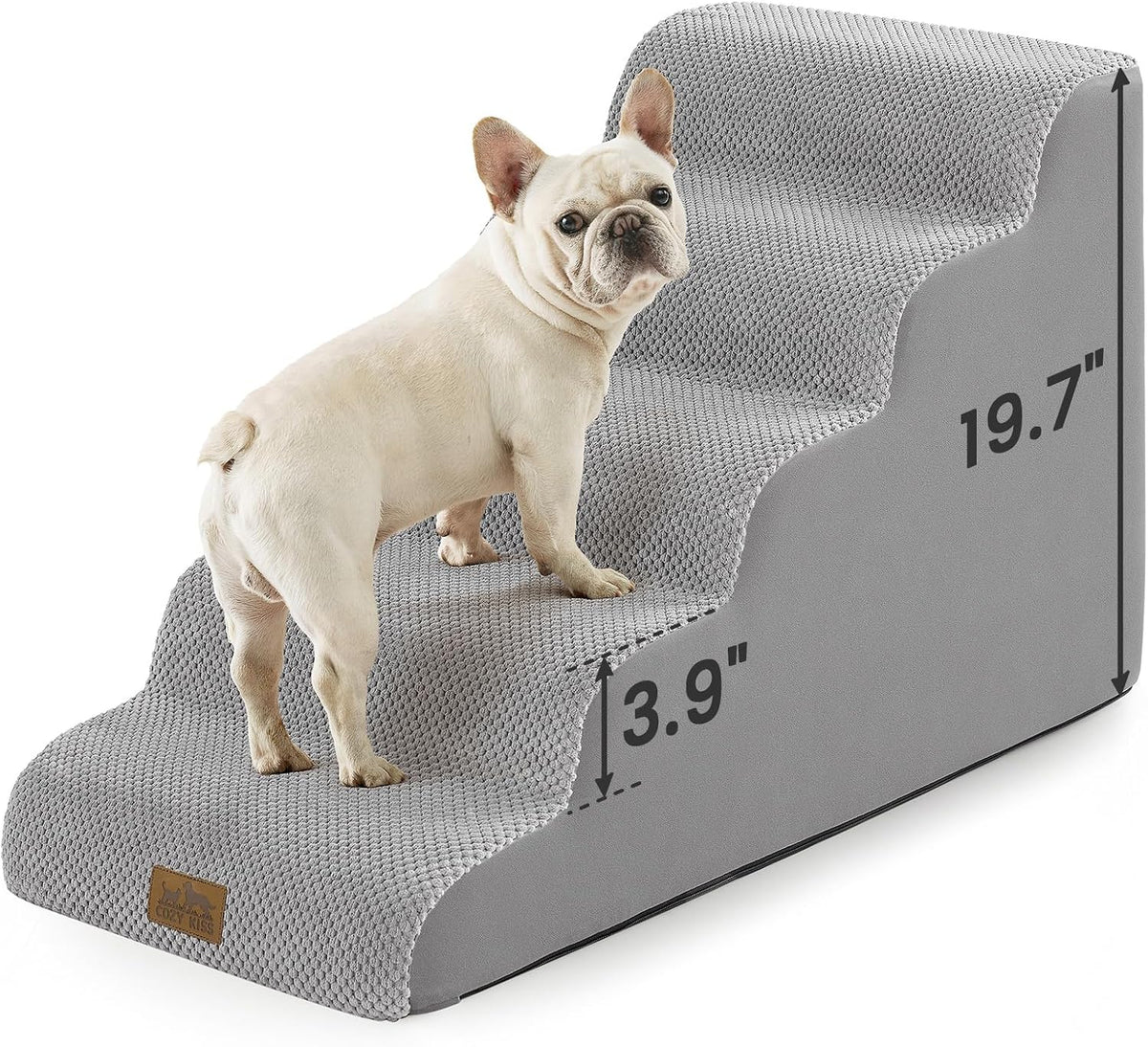 COZY KISS Dog Stairs for Small Dogs - Gray / 5 / 15.7x33x19.7 inch