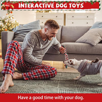 Christmas Dog Toys, Durable Crutch Bone Rope Toys 4 Pack - Christmas Tree & Ball & Candy & "8" - image 3