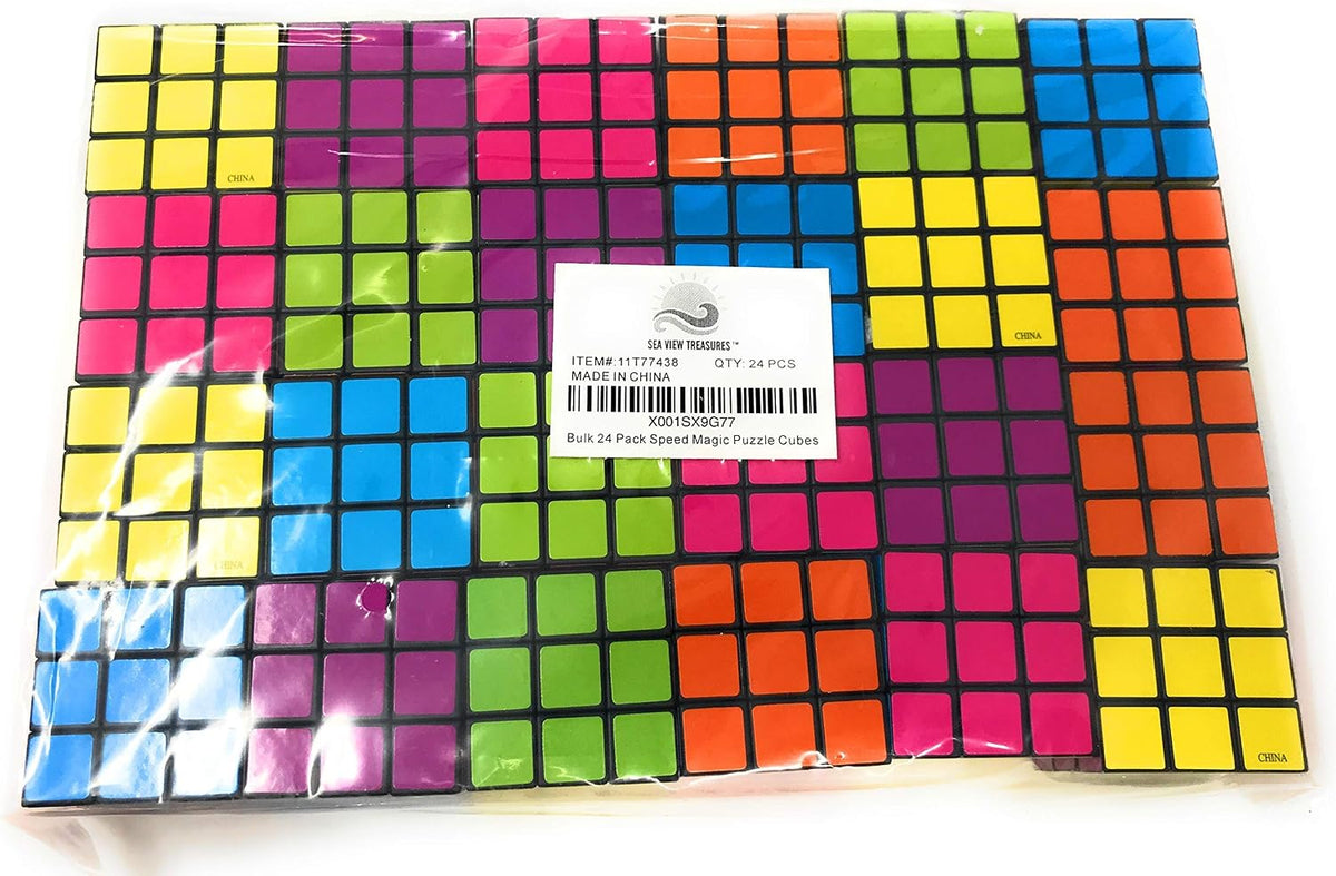 Funiverse bulk 3x3 puzzle cubes, 24 pack of bright 1.5 inch mini speed cubes - view 7