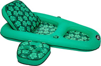 Aqua Campania Ultimate 2-in-1 Pool Float Lounge - One Size / Campania Multi Teal Floral - Large