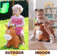 ZOOJOY Inflatable Horse Hopping Toy - Brown Horse - image 3