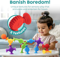 BUNMO Bath Toys Suction, Connect, Build, Create - Sensory Textured - 24 Pk - image 4