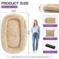 Grey Human Dog Bed, 71''x45''x12'' Size Fits Adult and Pet - Geige - image 2