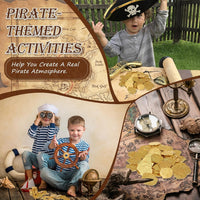 Hanaive 200 metal pirate coins in gold zinc alloy with retro pirate design - view 4