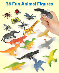 Coogam Sorting Toys for Toddles, Animals Figures Dinosaurs Birds Insects Cognition Matching Game Playset, Fine Motor Learning Activities Educational Toy Gift for 3 4 5 Year Old Kid